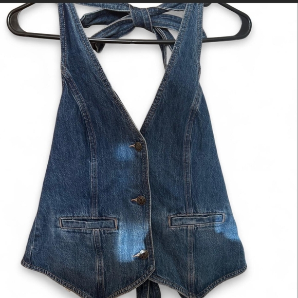 Women's Blue Denim Vest - Picture 1 of 2